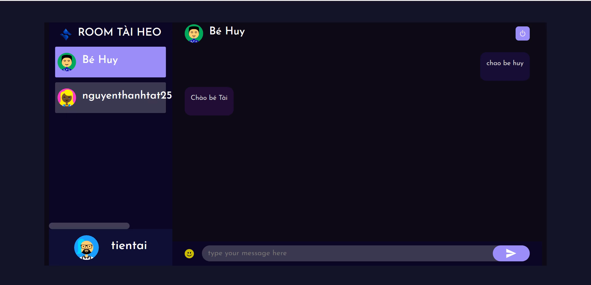 Web Chat Online — Dự án bởi Nguyễn Tiến Tài
