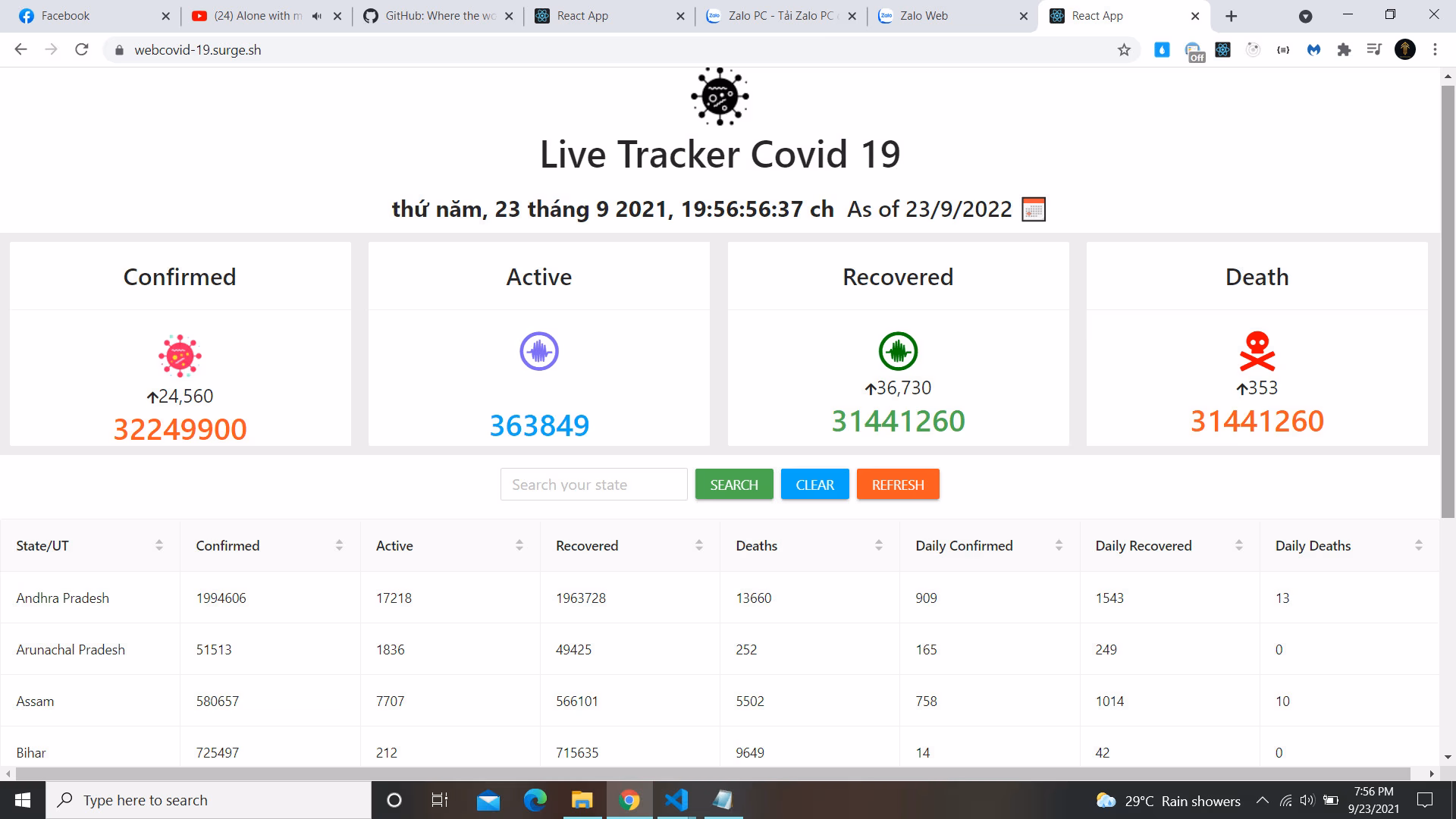 Web calculation small Covid-19 — Dự án bởi Nguyễn Tiến Tài
